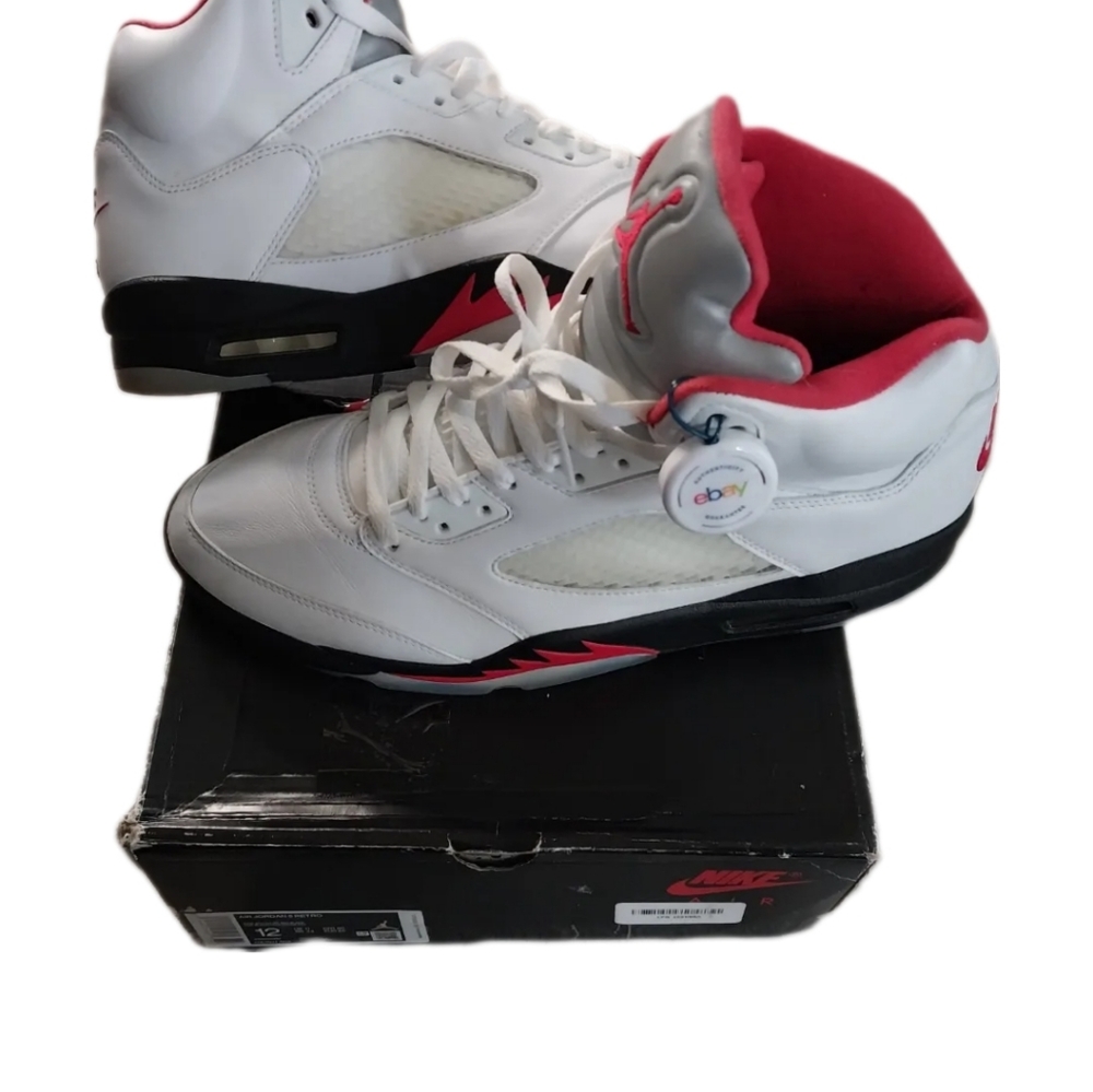 Nike Air Jordan Retro White OG 5s W/ Nike Air on back Size 12 - Picture 4 of 12